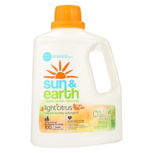 Sun And Earth Natural Laundry Detergent - Light Citrus - Case Of 4 - 100 Oz