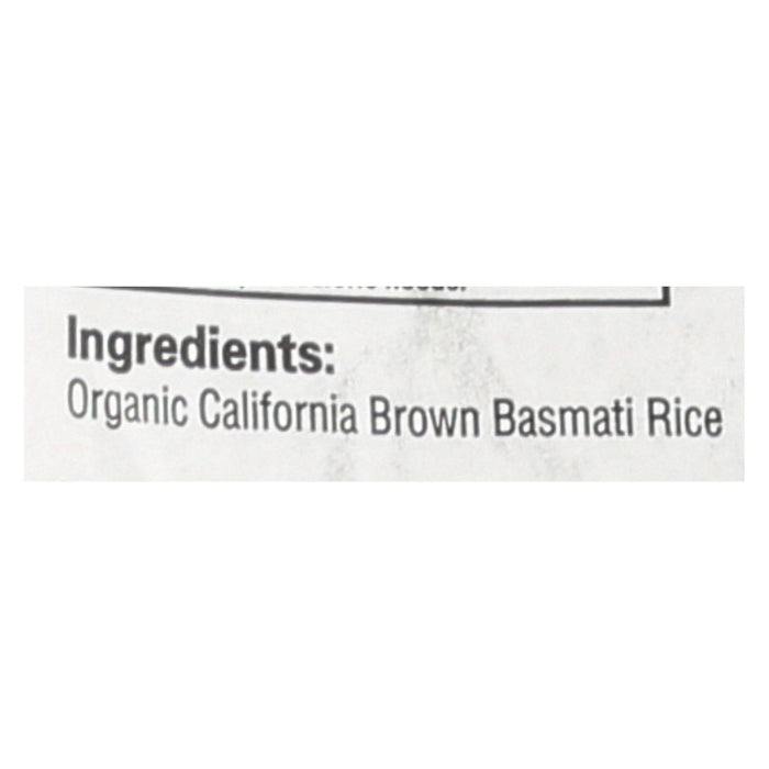Lundberg Family Farms Organic Rice - Brown Basmati - Case Of 25 - 1 Lb.