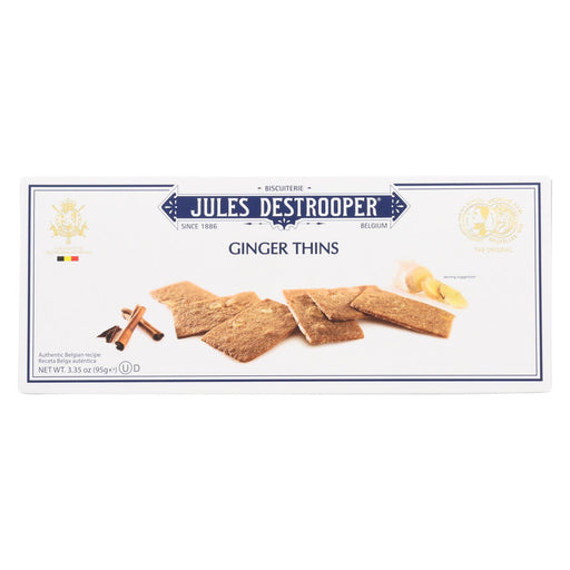 Jules Destrooper Cookies - Ginger Thins - Case Of 12 - 3.35 Oz.