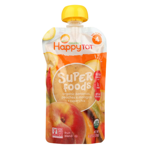 Happy Baby Happytot Organic Superfood Banana Peach And Mango - 4.22 Oz - Case Of 16