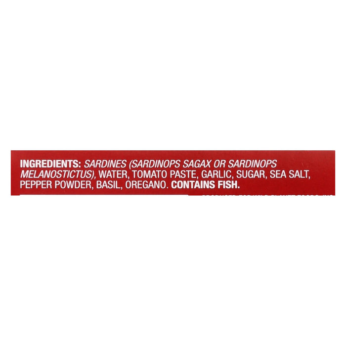 Wild Planet Sardines - Marinara Sauce - Case Of 12 - 4.375 Oz.