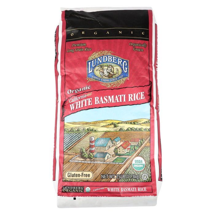 Lundberg Family Farms Organic California White Basmati Rice - Case Of 25 - 1 Lb.