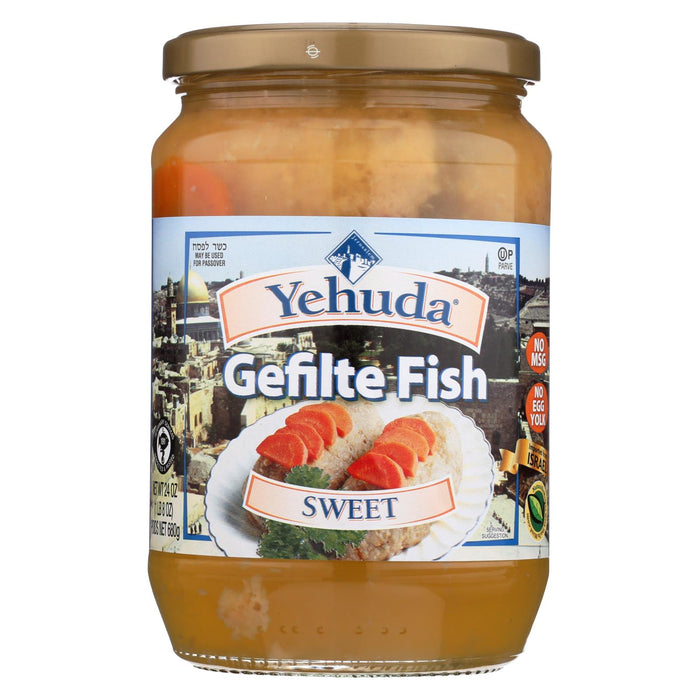 Yehuda Matzo Gelfilte Fish - Sweet - Case Of 12 - 24 Oz.
