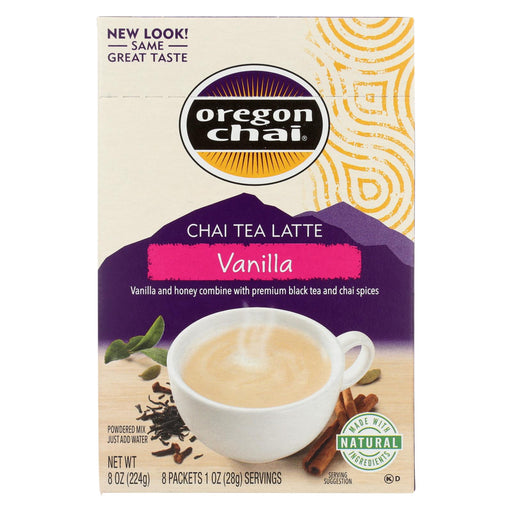 Oregon Chai Chai Tea Latte Mix - Vanilla - Powedered - 8 Count - Case Of 6