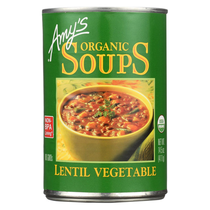 Amy's Organic Lentil Vegetable Soup - Case Of 12 - 14.5 Oz