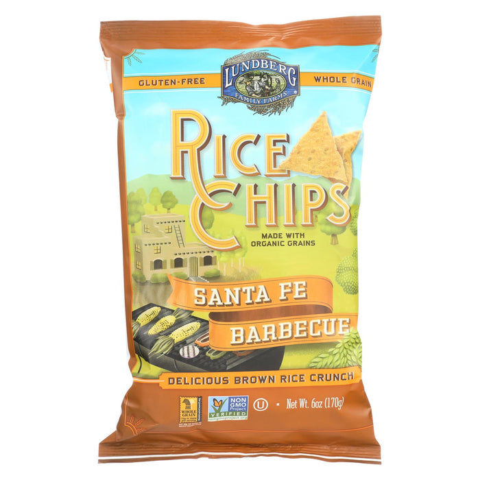 Lundberg Family Farms Rice Chips - Santa Fe Barbecue - Case Of 12 - 6 Oz.