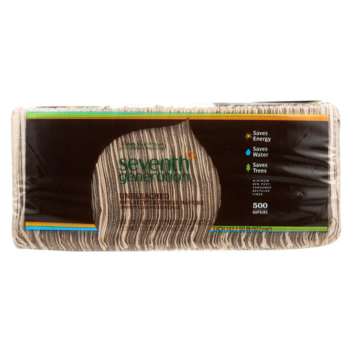 Seventh Generation Recycled Napkins - Unbleached - Case Of 12 - 500 Count