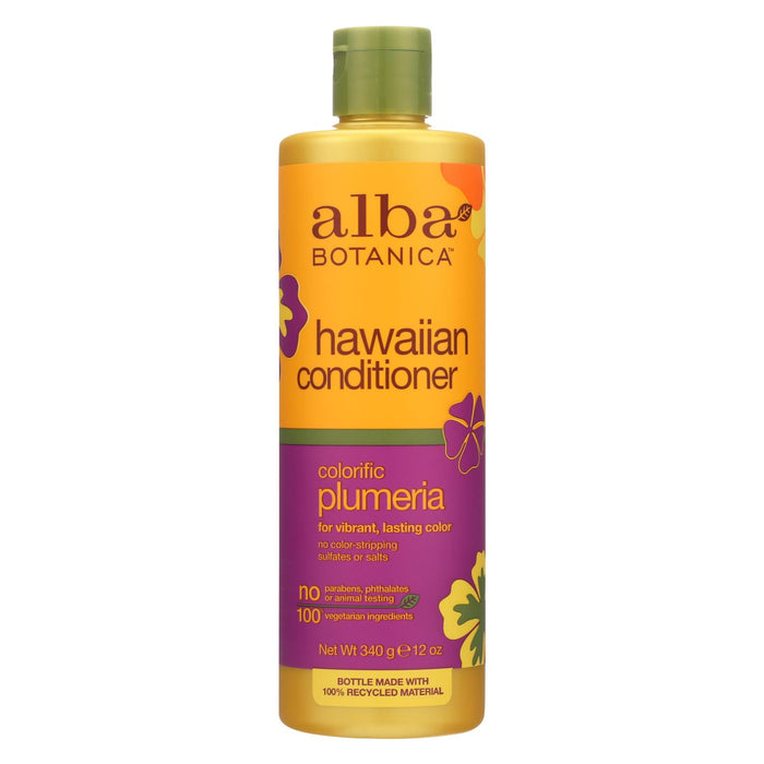 Alba Botanica Hawaiian Hair Conditioner Plumeria - 12 Fl Oz