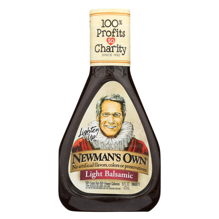 Newman's Own Lighten Up Balsamic Vinaigrette Salad Dressing - Case Of 6 - 16 Fl Oz.
