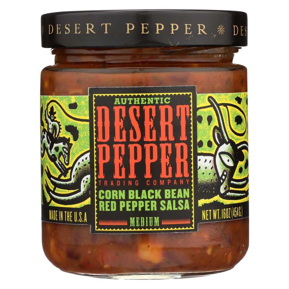 Desert Pepper Trading Medium Corn Black Bean Red Pepper Salsa - Case Of 6 - 16 Oz.