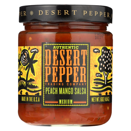 Desert Pepper Trading Medium Hot Peach Mango Salsa - Case Of 6 - 16 Oz.
