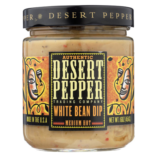 Desert Pepper Trading Medium Hot White Bean Dip - Case Of 6 - 16 Oz.