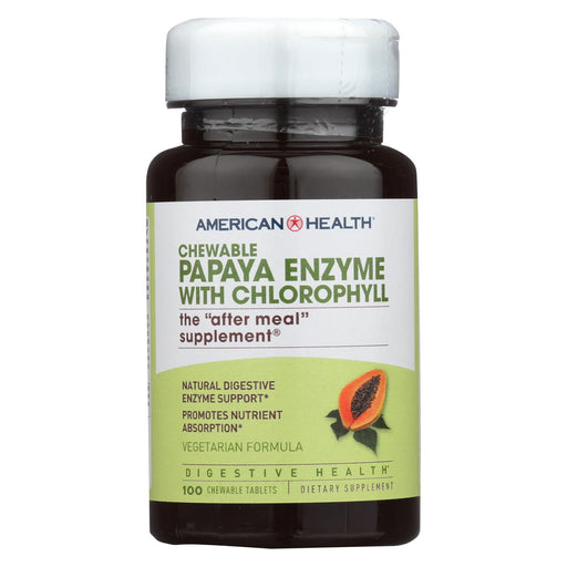 American Health Papaya Enzyme With Chlorophyll Chewable - 100 Chewable Tablets