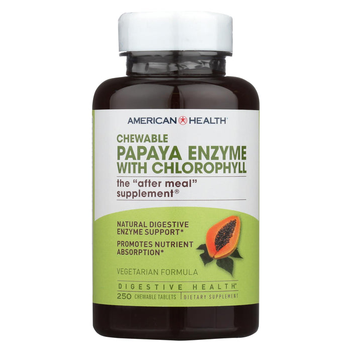 American Health Papaya Enzyme With Chlorophyll Chewable - 250 Tablets