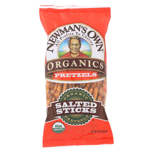 Newman's Own Organics Organic Pretzel Sticks - Salted - Case Of 12 - 8 Oz.
