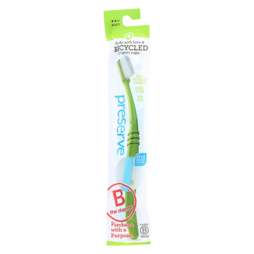 Preserve Adult Toothbrush In A Lightweight Pouch, Soft - 6 Pack - Assorted Colors