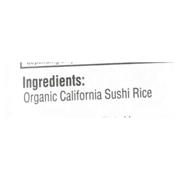 Lundberg Family Farms Organic Sushi Short Grain White Rice - Case Of 25 - 1 Lb.