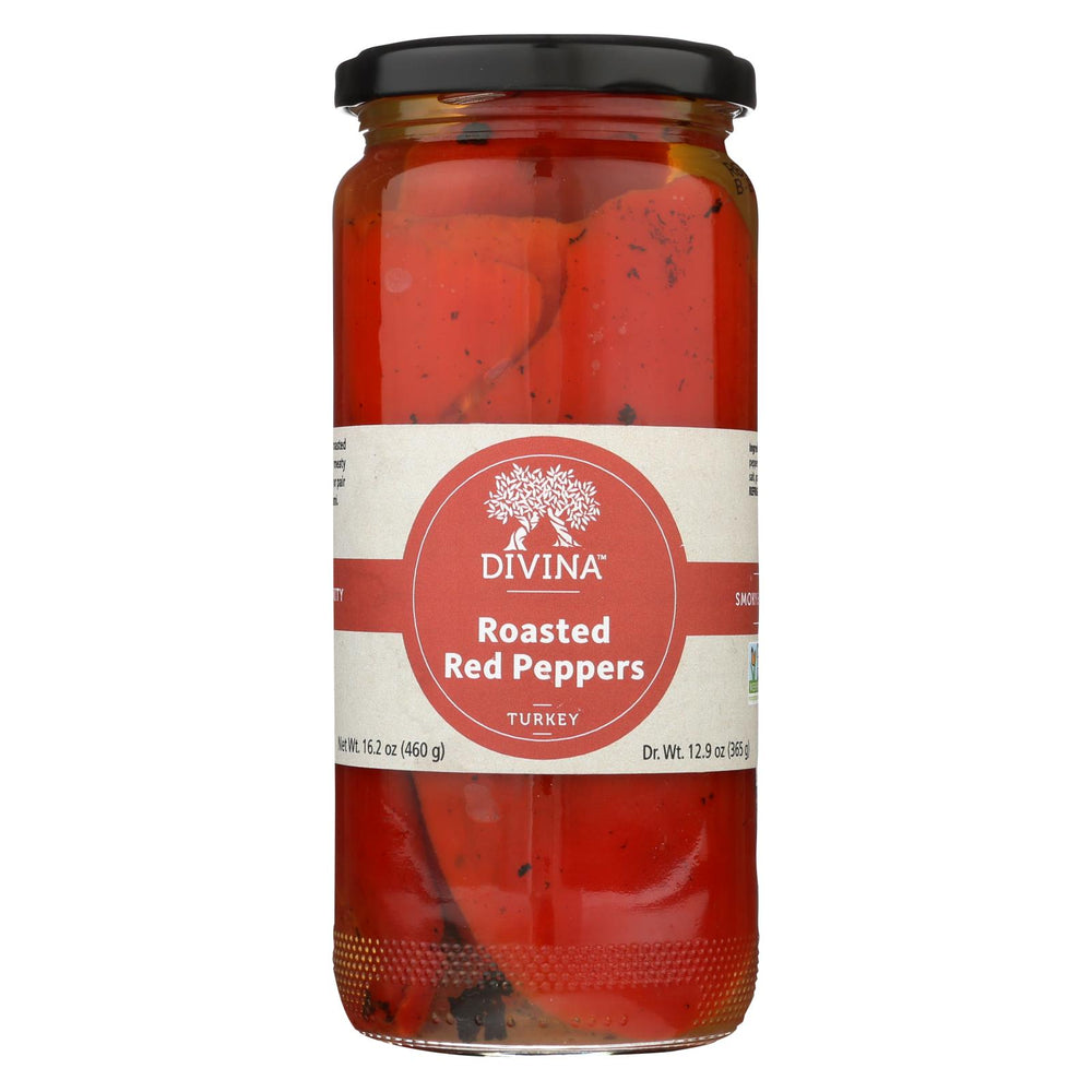 Divina Roasted Sweet Red Peppers - Case Of 6 - 13 Oz.