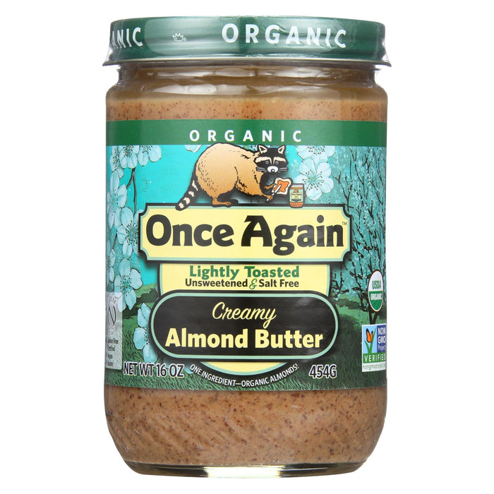 Once Again Almond Butter - Organic - Lightly Toasted - Creamy - 16 Oz - Case Of 12