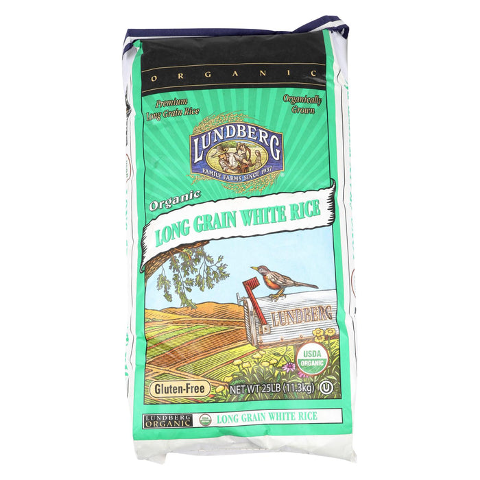 Lundberg Family Farms Organic White Long Grain Rice - Case Of 25 - 1 Lb.