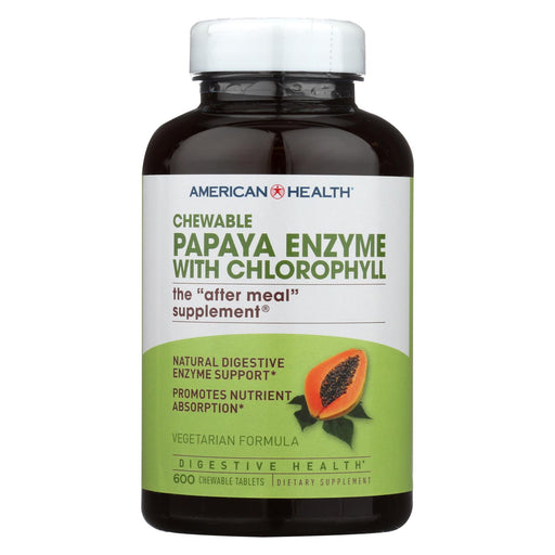 American Health Papaya Enzyme With Chlorophyll Chewable - 600 Chewable Tablets