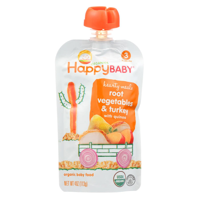 Happy Baby Organic Baby Food Stage 3 Gobble Gobble - 4 Oz - Case Of 16