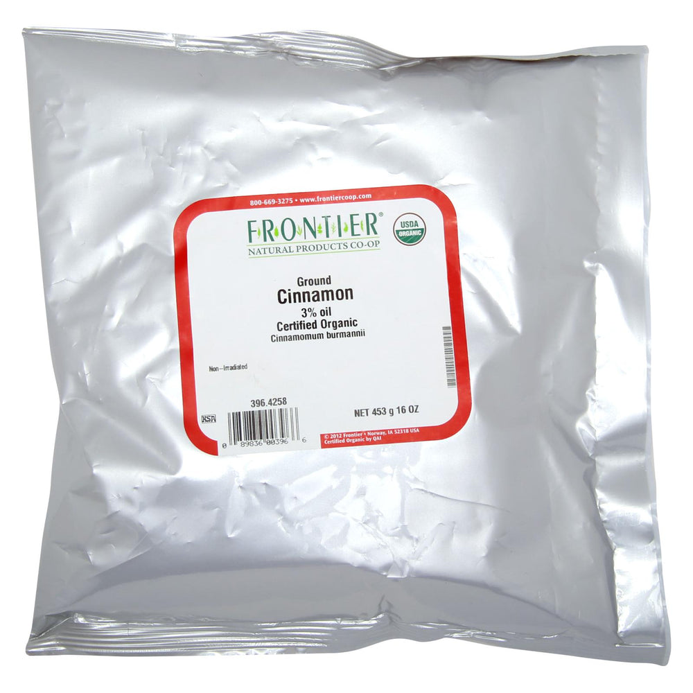 Frontier Herb Cinnamon - Organic - Ground - Korintje - A Grade - Bulk - 1 Lb