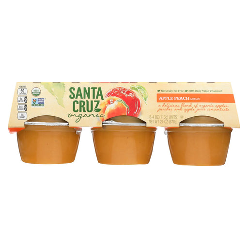 Santa Cruz Organic Apple Sauce - Peach - Case Of 12 - 4 Oz.