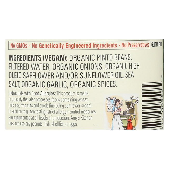 Amy's Organic Traditional Refried Beans - Case Of 12 - 15.4 Oz.