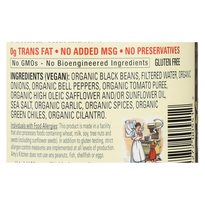 Amy's Organic Refried Black Beans - Case Of 12 - 15.4 Oz.