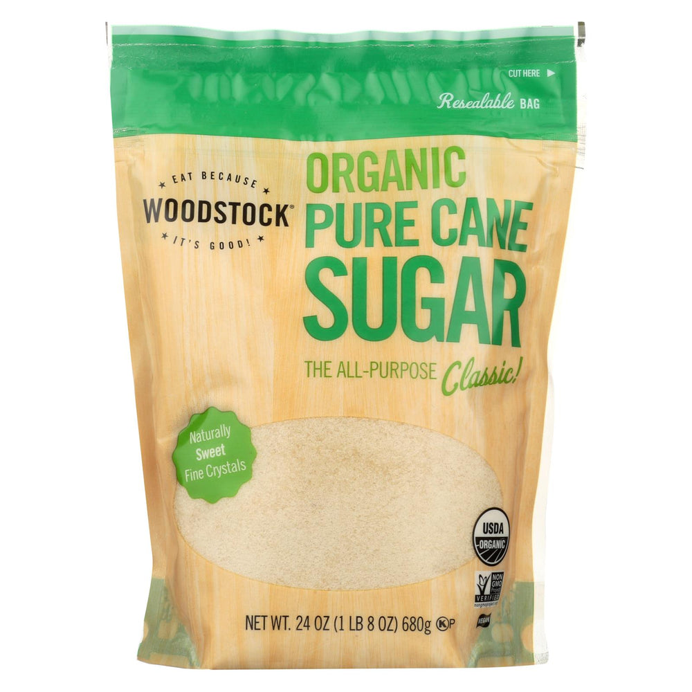 Woodstock Sugar - Organic - Pure Cane - Granulated - 24 Oz - Case Of 12
