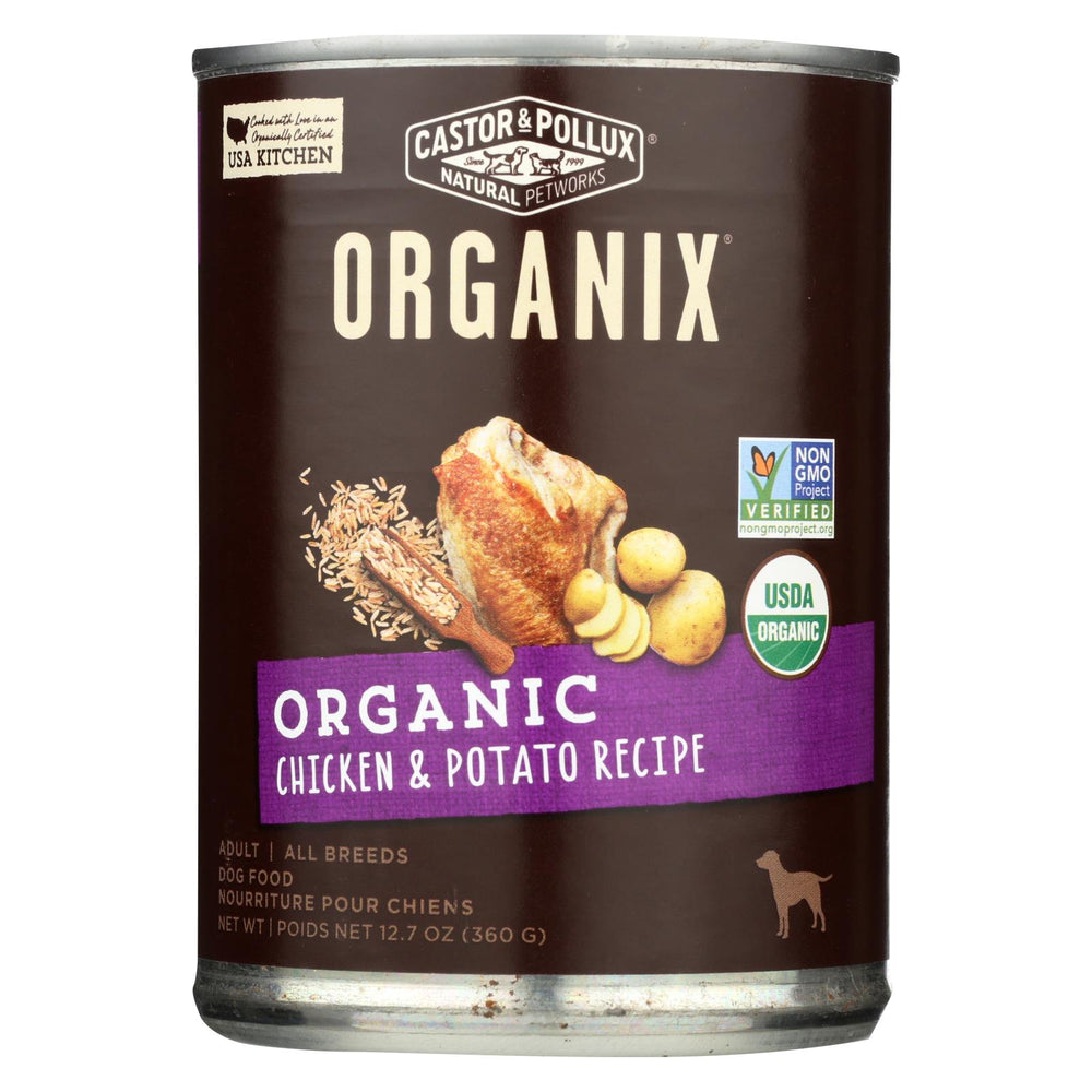 Castor And Pollux Organic Dog Food - Chicken And Potatoes - Case Of 12 - 12.7 Oz.