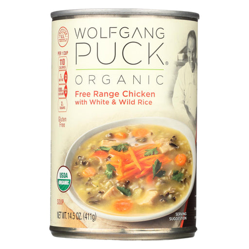 Wolfgang Puck Organic Soup - Chicken With White And Wild Rice - Case Of 12 - 14.5 Oz.