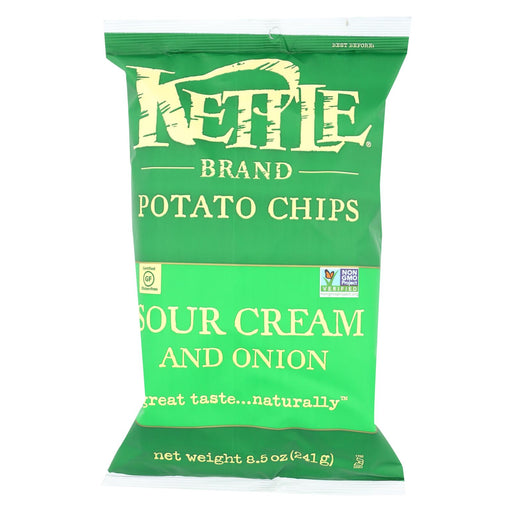 Kettle Brand Potato Chips - Sour Cream And Onion - Case Of 12 - 8.5 Oz.