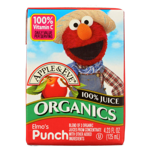 Apple And Eve Organics 100 Percent Juice - Elmo's Punch - Case Of 9 - 125 Ml