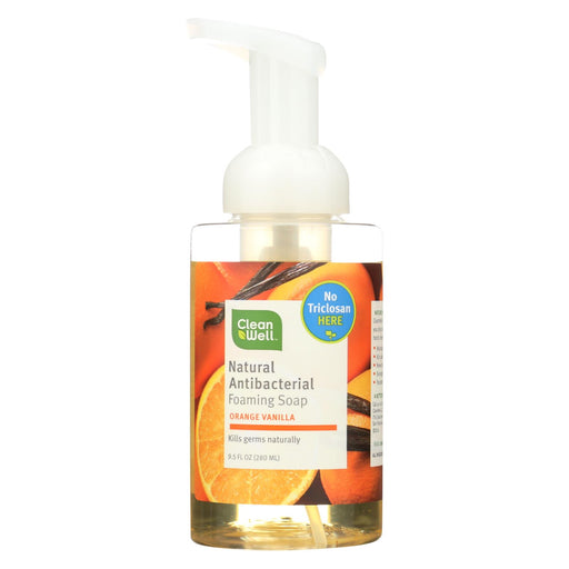Cleanwell All-natural Antibacterial Foaming Hand Wash Orange Vanilla - 9.5 Fl Oz