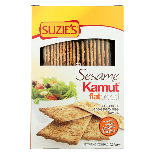 Suzie's Flat Bread - Sesame Kamut - Case Of 12 - 4.5 Oz.