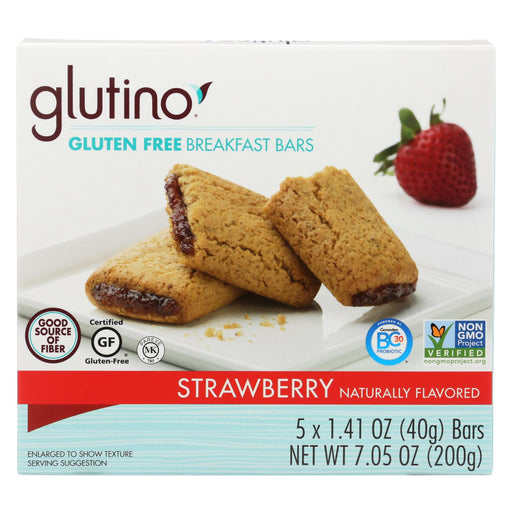 Glutino Breakfast Bars - Strawberry - Case Of 12 - 7.05 Oz.