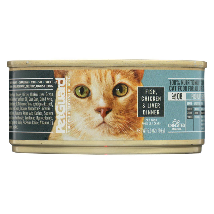 Petguard Cats Food - Fish, Chicken And Liver - Case Of 24 - 5.5 Oz.
