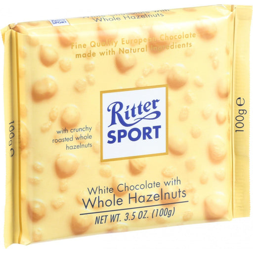 Ritter Sport Chocolate Bar - White Chocolate - Whole Hazelnuts - 3.5 Oz Bars - Case Of 10