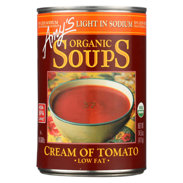 Amy's Organic Low Sodium Cream Of Tomato Soup - Case Of 12 - 14.5 Oz