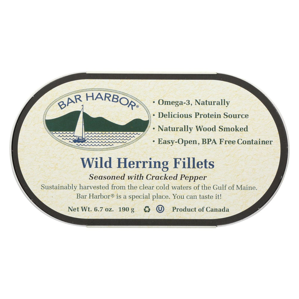 Bar Harbor Wild Herring Fillets - Cracked Pepper - Case Of 12 - 6.7 Oz.
