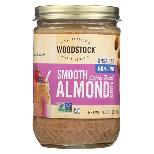 Woodstock Natural Almond Butter - Case Of 12 - 16 Oz.