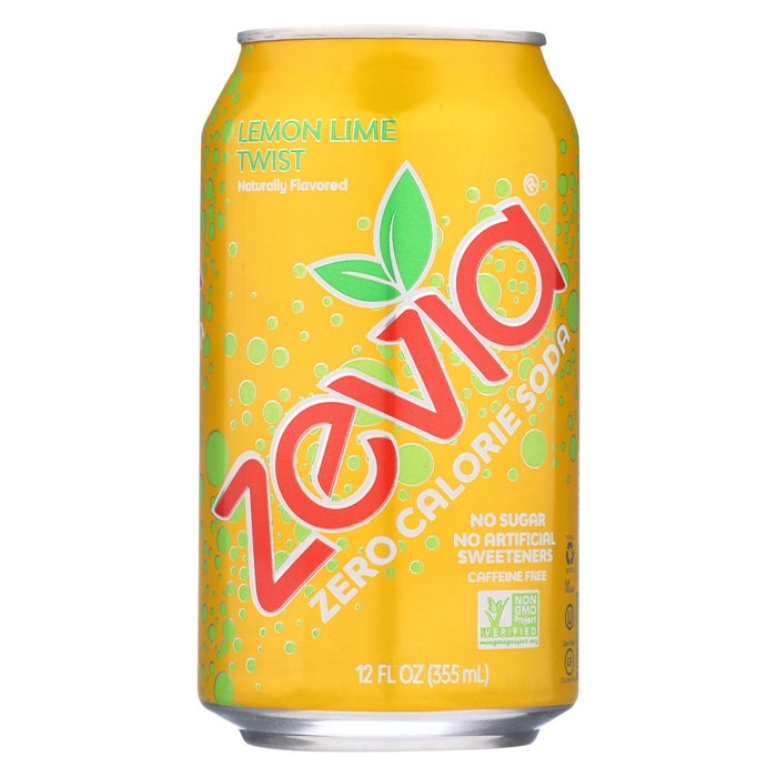 Zevia Soda - Zero Calorie - Lemon Lime Twist - Can - 6-12 Oz - Case Of 4