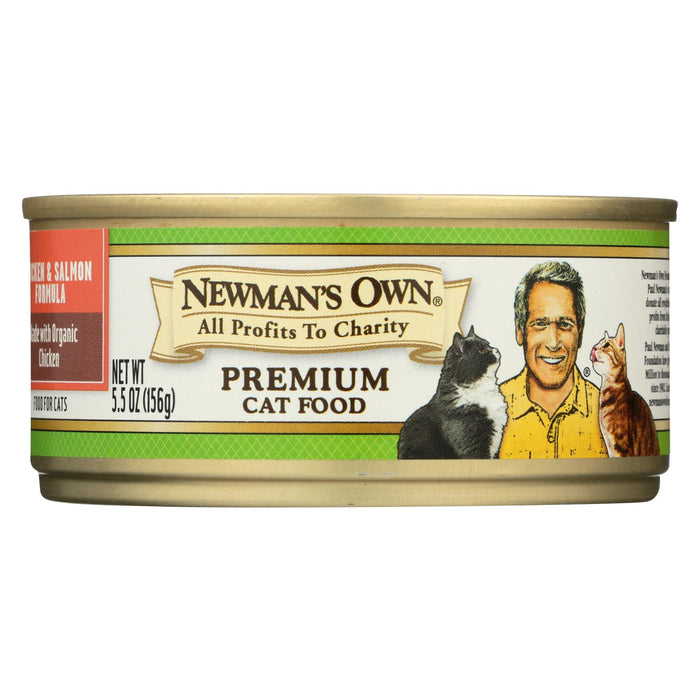 Newman's Own Organics Adult Cat Formula - Dry - Case Of 24 - 5.5 Oz.