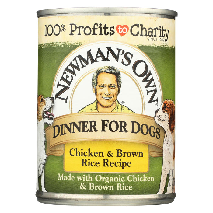 Newman's Own Organics Premium Dog Food And Brown Rice - Chicken - Case Of 12 - 12.7 Oz.