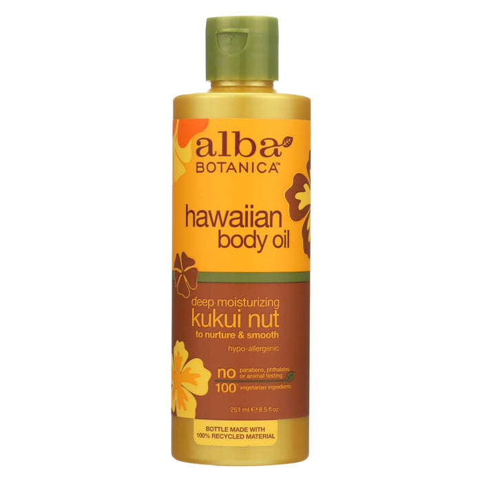Alba Botanica Hawaiian Body Oil Kukui Nut - 8.5 Fl Oz