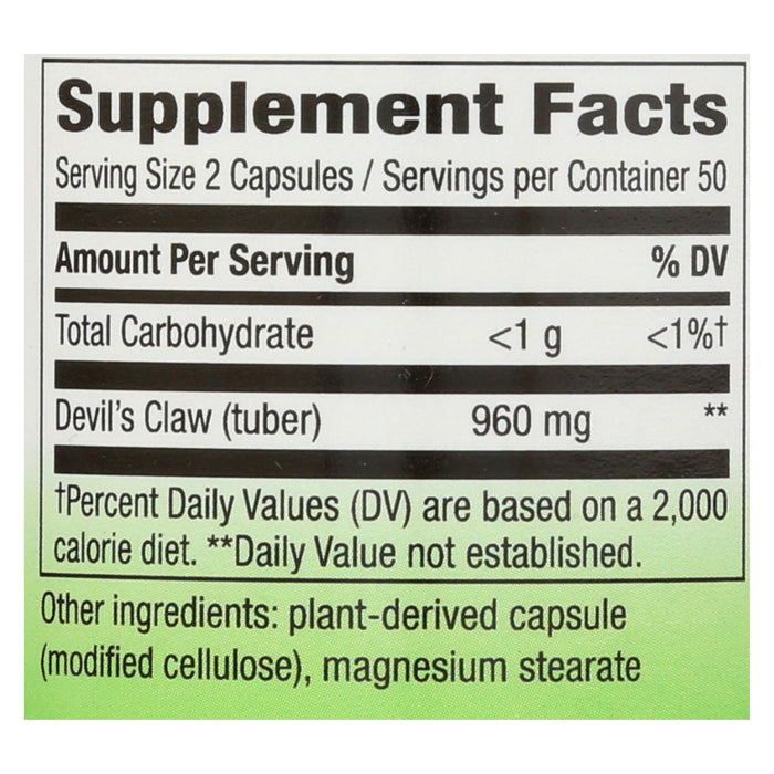 Nature's Way Devil's Claw Secondary Root - 100 Capsules