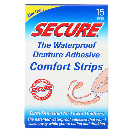 Secure Denture Adhesive Comfort Strips - 15 Strips