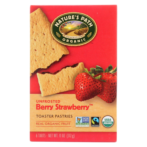 Nature's Path Organic Unfrosted Toaster Pastries - Berry Strawberry - Case Of 12 - 11 Oz.